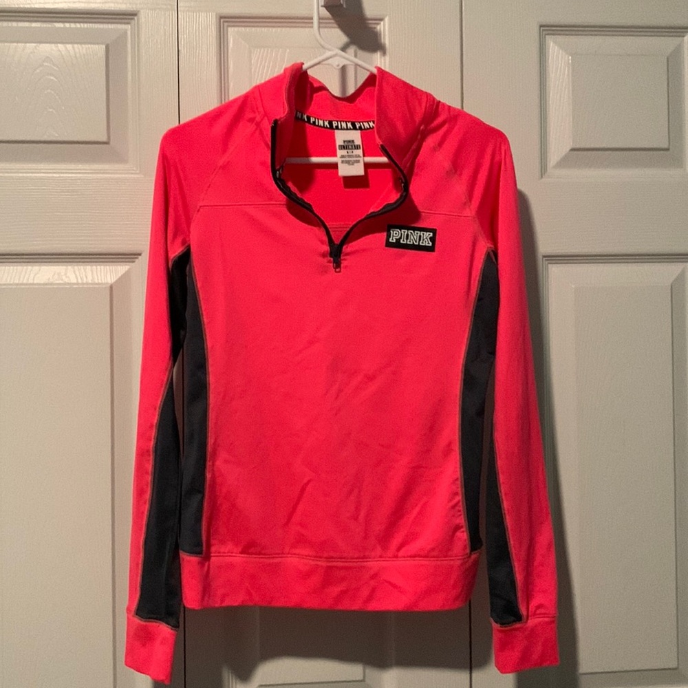 Pink by Victoria’s Secret half zip pink and gray. Super soft inside! Size small